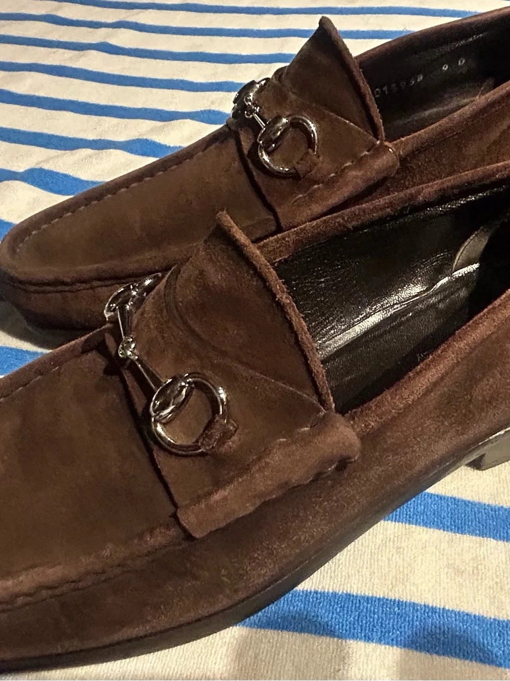 Gucci Men's Brown Suede Horsebit Loafers